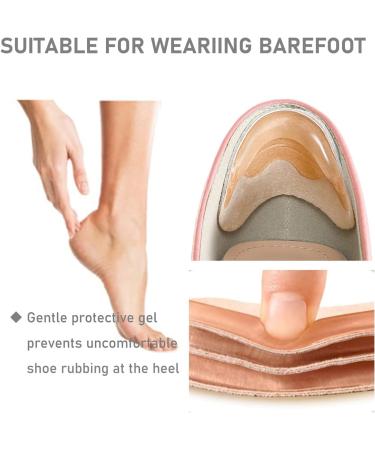 VivoFoot Anti-Slip Heel Grips - 4 Pairs Gel Liner Pads for Loose Shoes Blister Protectors for Men & Women - Self-Adhesive Cushion Inserts (Beige & Black - Buy Online on GoSupps.com