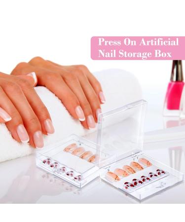 66 Pcs Artificial Nail Storage Box & Display Stand - False Nail Packaging Boxes, Press on Nail Stand for Acrylic Nails - Salon Quality with Double Sided Tape - Buy Online on GoSupps.com