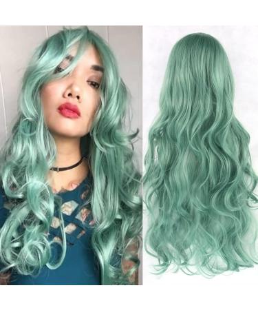 ColorfulPanda Long Curly Wavy Light Green Lolita Style Anime Wig for Women - Cosplay Party Costume Wig - Buy Online on GoSupps.com