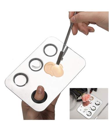 Stainless Steel Mixing Makeup Palette with Mini Ring and Spatula Set - Pack of 3 | For Makeup and Nail Art - Buy Online on GoSupps.com