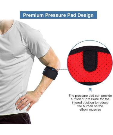 Tennis Elbow Brace with Compression Pad - Support Strap for Tendonitis, Golfers Elbow - Men and Women - Buy Online on GoSupps.com