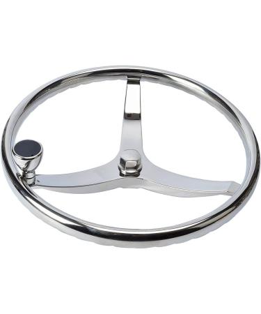 Amarine-made Stainless Steel Boat Steering Wheel 15-1/2 Dia with Turning Knob & 1/2-20 Nut - Ideal for Teleflex Cable Helm - Buy Online on GoSupps.com