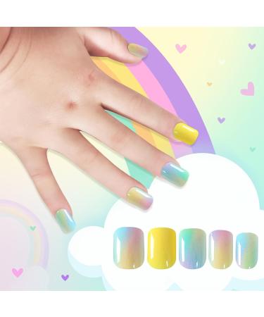 Press On Nails for Kids | Fake Nails Kids | Children Fake Artificial False Nail Tips Pre Glue Full Nails for Girls Kids Decoration Pochy - Buy Online on GoSupps.com