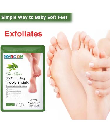 3 Pairs Foot Peel Mask Tea Tree Foot Exfoliating Mask Socks Calluses Remover Dead Skin Moisturizing Feet Peeling Mask for Dry Skin Cracked Heels Foot SPA Socks for Women and Men - Buy Online on GoSupps.com