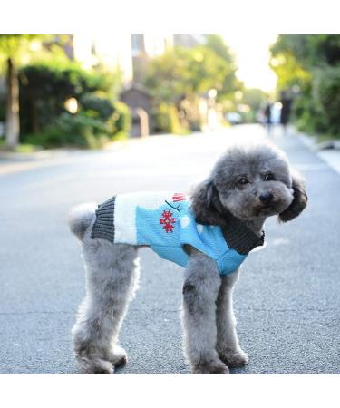 Hrttsy Christmas Dog Sweater | Winter Warm Pet Clothing for Small & Medium Dogs | Cozy Blue Snowman Pullover for Big Dogs & Puppies - Buy Online on GoSupps.com