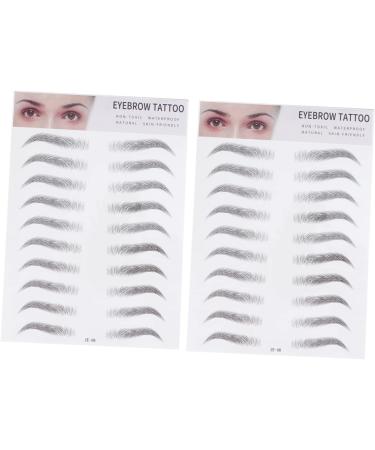 FOMIYES 4 Pcs 3d Eyebrow Stickers False Eyebrows Spray Talcum Imitation Eyebrow Template Eyebrow Trimming 6d 1 count (Pack of 1) Blackx2pcs - Buy Online on GoSupps.com