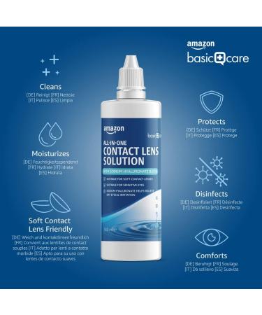 Amazon Basic Care All-In-One Solution with Sodium Hyaluronate - 3 x 360ml | Best International Shipping & Quality Care - Buy Online on GoSupps.com