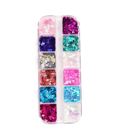 1Box Butterfly Confetti 12Color Butterfly Nail Decal Pearl Nail Art Flakes Manicure Nail Supplies