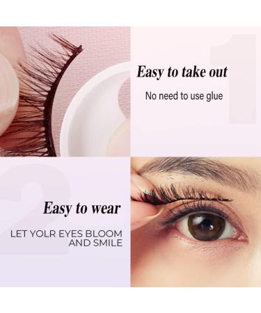 RHQFDM 4 Pairs Reusable Self-Adhesive Eyelashes Artificial False 3D Eyelashes that Don't Need Glue Comes with Pink Tweezers Makes Your Eyelashes Look Thicker and Curlier - Buy Online on GoSupps.com