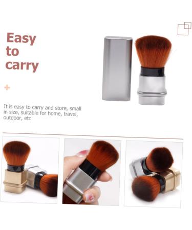 Ipetboom Nail Dust Brush Nail Powder Brush Blush Brush Retractable Puff Makeup Brush Nail Dust Remover Brush Nail Brush Abs Electroplating Brush Handle Multipurpose Travel 8.2x3.3cm Silver - Buy Online on GoSupps.com