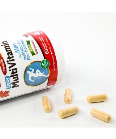 Nutridom Daily Multivitamin for Men with Vitamin A D3 E C B Biotin Calcium Magnesium Zinc Iodine Copper Chromium Selenium Molybdenum Vanadium Lutein Choline Lycopene Inositol Beta-carotene (60 Capsules) - Buy Online on GoSupps.com