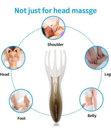 Tezam Electric Head Massager | Neck & Scalp Massage Tool with Vibration | Stress Relaxation Spa Therapy | Soft Resin Finger Gripper Claw | Healing Head Spa Device - Buy Online on GoSupps.com