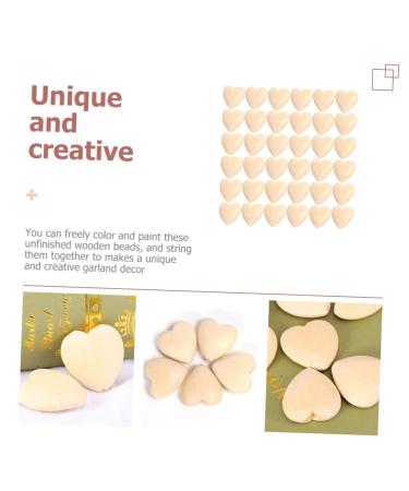 Coolhiya 50pcs Peach Heart DIY Garland - Valentine s Day Big Pearl & Wooden Hearts for Crafting - Buy Online on GoSupps.com