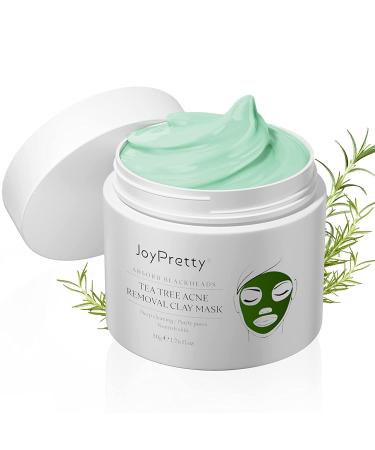Clay Mask, Tea Tree Acne Removal Clay Mask, JoyPretty Sensitive Skin Soothing Face Mask Skin care, Nourishing, Anti-Acne, Deep Cleansing Face Mud Mask, Acne Purifying Mask, Pore Purifying Tea Tree clay mask