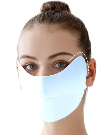 Aizuoni UV Protection Masque | Breathable Ice Silk Face Shield | Reusable Sun Shield Face for Women Sunscreen Masque for Fishing Hiking Cycling blue - Buy Online on GoSupps.com