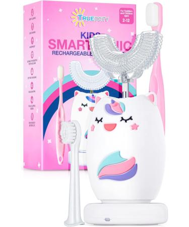 Kids Rechargeable U-Shaped Toothbrush (Pink Unicorn) | Ages 2+ | Automatic & Electric | Toddler & Children's Dental Care - Buy Online on GoSupps.com