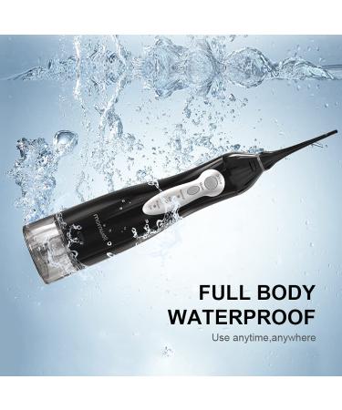 Cordless Water Flosser - USB Rechargeable, IPX7 Waterproof, 3 Modes, 3 Jet Tips, Tongue Scraper - Black - Buy Online on GoSupps.com