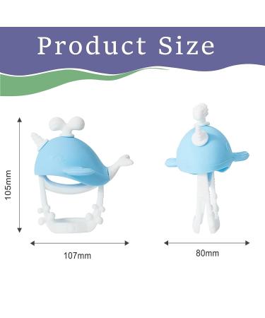 Baby Mitten Silicone Teether - Never Drop Teething Toy for Soothing Pain Relief | Chew Toy for Babies (Whale) - Buy Online on GoSupps.com