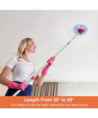 KeFanta Spin Mop Replacement Handle - 4-Section 30-58 inch Stick Compatible with Ocedar - Easy Wring Refills - Germany Screw Red - Buy Online on GoSupps.com