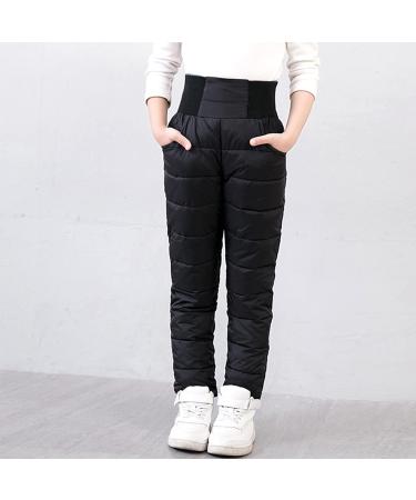 Kids Solid Black Snow Pants | Winter Activewear for Little Boys & Girls | 6-7 Years - Buy Online on GoSupps.com