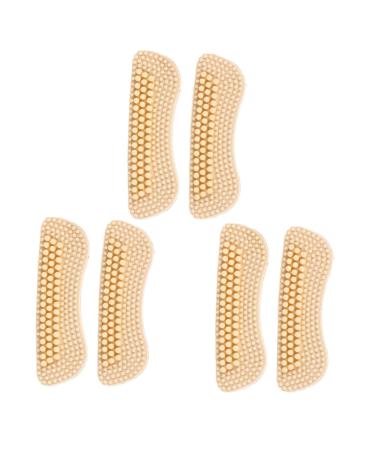 FRCOLOR 3 Pairs Silicone Heel Posts Silicone Heel Liner Boot Insoles Baby Gel Adhesive Inserts Pad Heels Cushioning Pads Blotting Paper for Oily Skin Kids Aldult Follow up 4d Beige 9.3x2.5cm