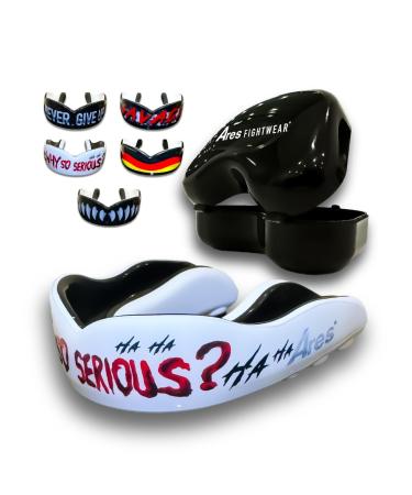 Ares Fightwear Premium Mundschafts Boxing including storage box for martial arts MMA & athletes I maximum tooth protection thanks to the ideal fit in top quality I Profi Mouthguard for men & women why so serious!  - Buy Online on GoSupps.com