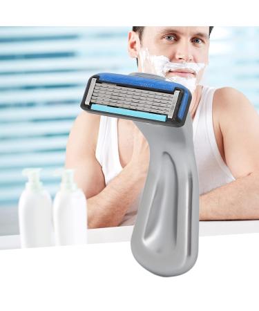 Premium Waterproof Manual Razor for Men - Portable Precise 6-Blade Shaver with Removable Quick Cutter (Matt Silver) - Buy Online on GoSupps.com