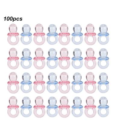 100 Pack Acrylic Baby Pacifiers - Colorful Soothing Toys for Birthdays & Baptism - Pink & Blue Party Decorations - Buy Online on GoSupps.com