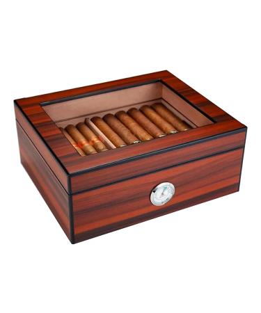 Cigar Boxs Humidors Cigar Humidor Fine Humidors Clear Glass Top with Hygrometer Cigar Desktop Box Cecigar Box Men's Cigars Case