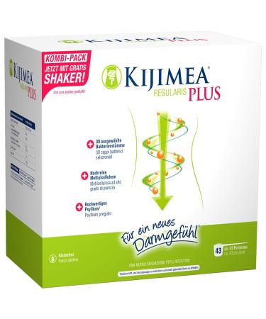 Kijimea Regularis Plus - for a new intestinal feeling |With exquisite methyl cellulose natural psyllium and 6 selected bacterial culture tribes.Now including free shaker (525g with Shaker)