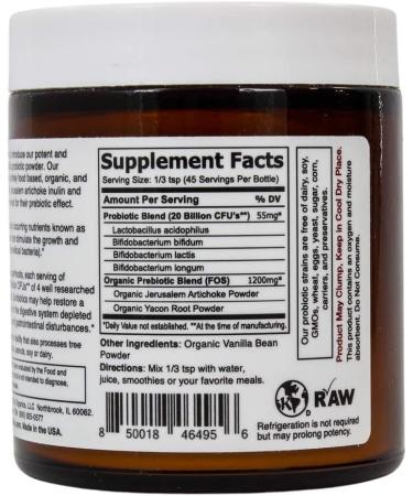 Sunbiotics Potent Probiotics & Organic Prebiotics Powder - Vanilla 2 oz (57 g) | Gut Health & Immunity Boost - Buy Online on GoSupps.com