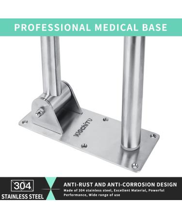 Stainless Toilet Safety Rails & Grab Bars for Elderly & Disabled - WochiTV 23.6 Inch Flip-Up Bathroom Handrails with Paper Holder & Shower Assist Aid - Buy Online on GoSupps.com