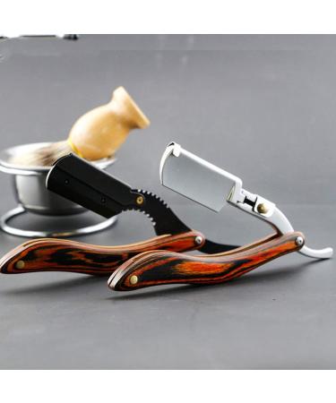 FRCOLOR Straight Edge Razor - Men's Manual Safety Folding Shaver in Black | Premium Grooming Tool for Precision Shaving - Buy Online on GoSupps.com