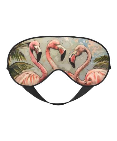 Four Flamingos Sleep Mask-Adjustable Breathable Fashionable Eye Mask for A Comfortable Sleep Experience