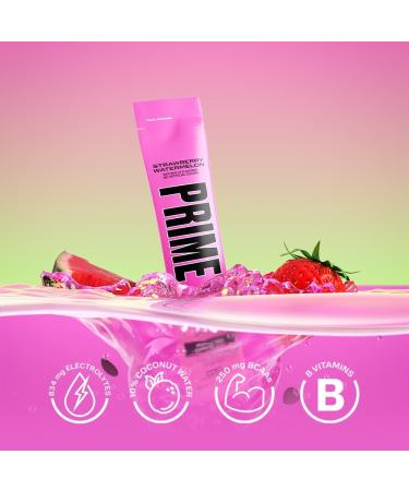 Prime Hydration+ Stick Pack | STRAWBERRY WATERMELON 6 Sticks Electrolyte Drink Mix 10% Coconut Water 250mg BCAAs Antioxidants Naturally Flavored Zero Added Sugar Easy Open Single-Serve Sticks - Buy Online on GoSupps.com