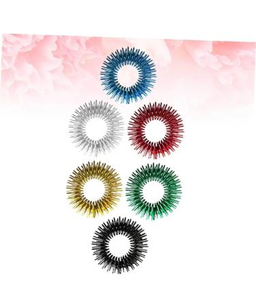 Kombiuda 6-Pack Finger Massage Rings | Acupressure Therapy Toy | Children's Finger Massager & Roller | Portable 2.8cm Finger Stimulator - Buy Online on GoSupps.com