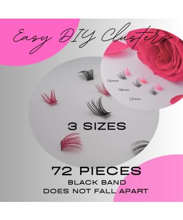 DIY D-Curl Lash Clusters 16mm Pink Flame - Multi-Colored Extensions - Buy Online on GoSupps.com