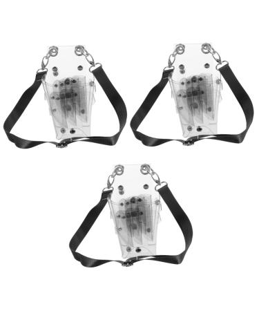 Minkissy 3st pocket for hair -scissors shear combing pocket hairdressing bag belt hairdressing scissors belt bag scissors for salon tools pocket -haltered rail pvc messenger mediumx3pcs grayx3st