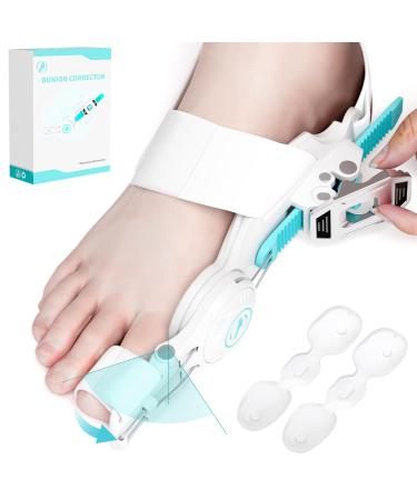 Upgraded Bunion Corrector for Women & Men Orthopedic Bunions Correction with Non-Slip Big Toe Separators Adjustable Bunion Splint Suitable for Left/Right Feet Bunion Relief (1PCS) White