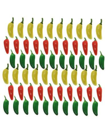 ABOOFAN 60pcs Artificial Chili Faux Chili Mini Bubble Pepper Accessories Vegetable Pickled Peppers