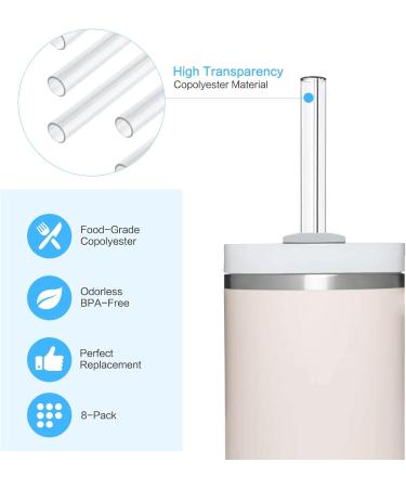8 Pack Replacement Straws for Stanley Tumbler - Reusable Plastic Straws - 12.5 - with Cleaning Brush - Buy Online on GoSupps.com