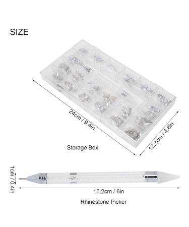 13 Sizes Crystal Rhinestones for Nail Art | DIY Shiny Decoration Set with Picker & Dotting Pen - Buy Online on GoSupps.com