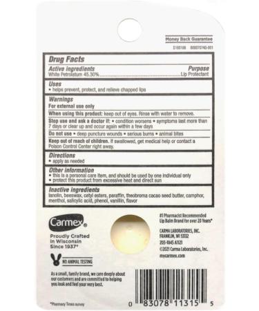 Carmex Lip Balm Small - Moisturizing Lip Care for All Skin Types | Shop Internationally - Buy Online on GoSupps.com