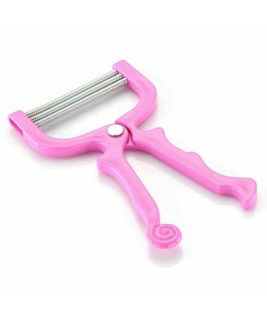Handheld Facial Hair Epilator Threading Tool Manual Portable Epilator Spring Facial Hair Remover Beauty Tools for Women. (Pink - 1)