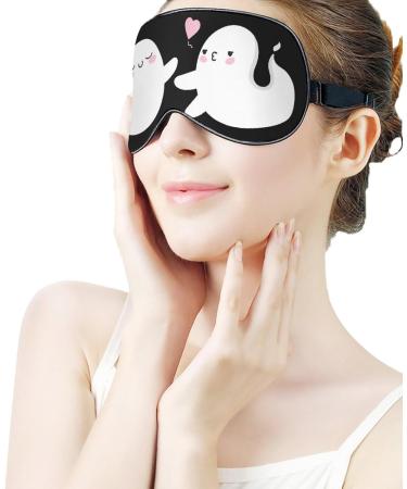 LynaRei Halloween Ghosts Sleep Mask - Happy Ghost Trick Or Treat Blindfold for Full Night's Sleep, Travel, and Nap - Buy Online on GoSupps.com