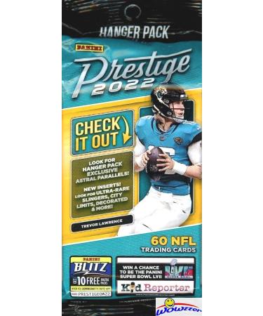 2022 Panini PRESTIGE Football EXCLUSIVE HUGE Factory Sealed HANGER with (60) Cards! Look for Rookie & Autos of Kenny Pickett, Matt Corral, Malik Willis & More! Look for Astral Parallels! WOWZZER!
