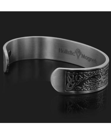 Mens Womens Copper Bracelet pewter coated Copper Bangle with 6 Magnets Adjustable Antique Silver (TLP)-Celtic Tree of Life (L: Wrist 19.5-22.5cm/7.7-8.8") - Buy Online on GoSupps.com