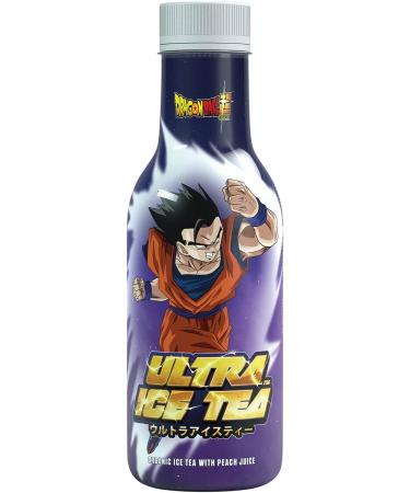 Ultra Ice Tea Bio iced tea-vegan black tea drink with the Dragon Ball character Gohan-refreshing peach taste-1 x 500 ml disposable