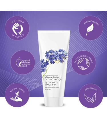 Aroma Magic Aloe Vera Facial Cleanser - Hydrating Soothing & Deeply Cleansing Soap-Free Cleanser for Dry Skin | 3.52 Oz/100g - Buy Online on GoSupps.com