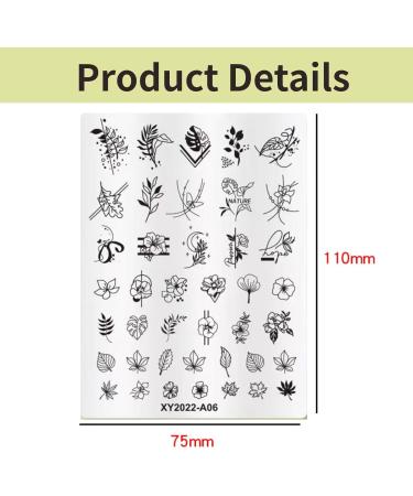RUNRAYAY Nail Stamping Plate Leaf Flower Nature Template Image Design Plates for Nail Art Decoration and DIY Nail Art - 7.6 x 10.2Cm - Buy Online on GoSupps.com